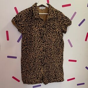 Red sky shop leopard animal print oversized romper Women’s/unisex small